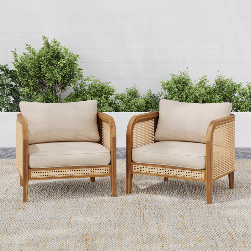Chaise avec accoudoirs rembourrée pour l'extérieur