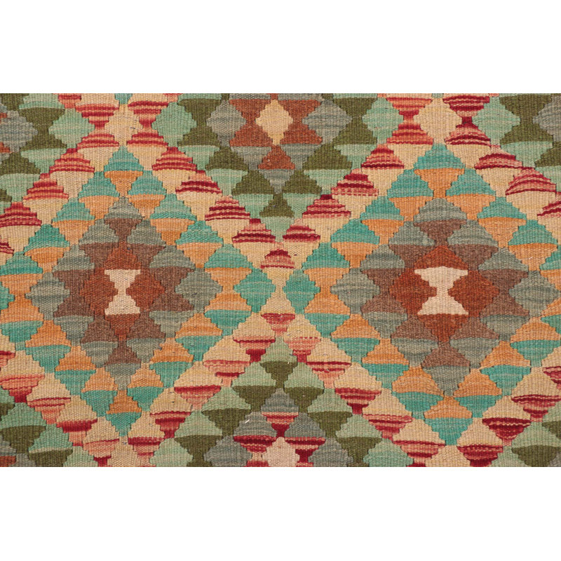 Geometric Wool Hand Woven 100cm X 163cm Area Rug