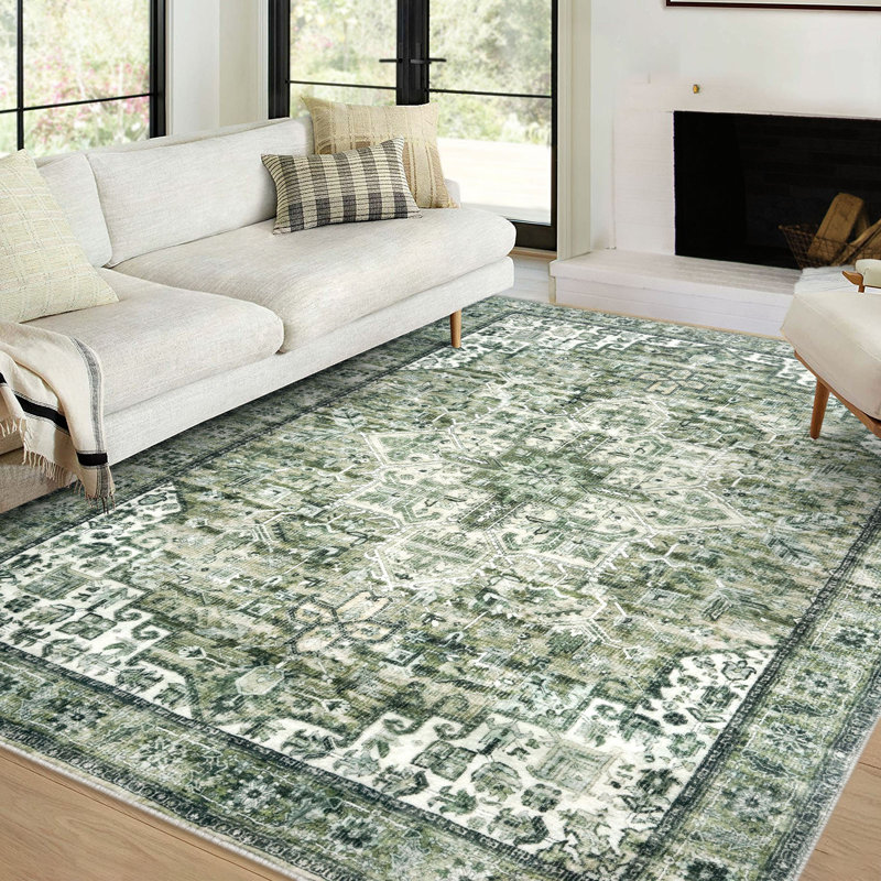 Tapis verts lavables antidérapants, Rectangle 6 pi x 9 pi