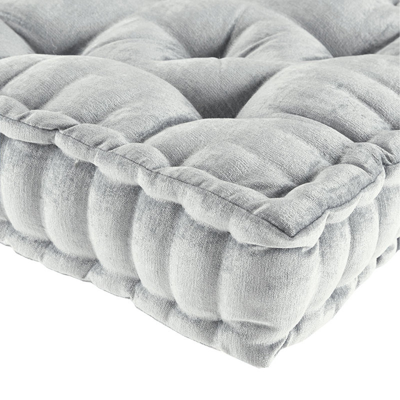 Coussin de sol carré en poly chenille gris 20 po x 20 po, Carré 20 po, Gris