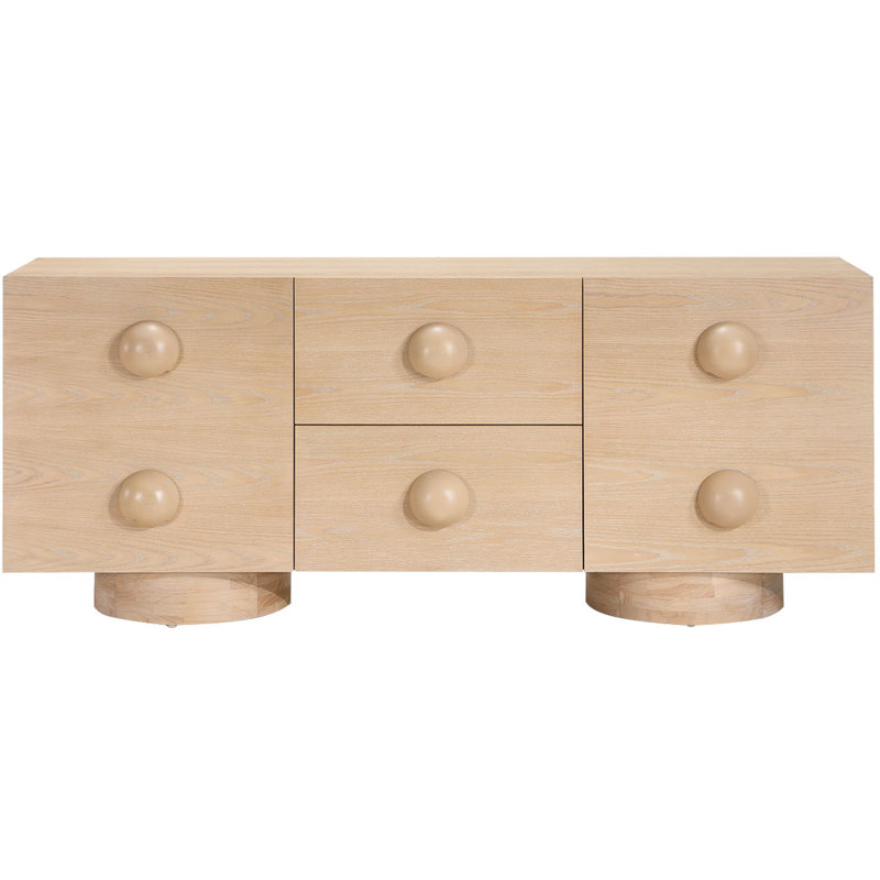 Kleintank Rubberwood with Veneer Sideboard / Buffet, Naturel