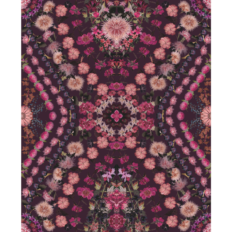Papier peint adhésif kaléidoscope Mr. Kate, Mauve / rose