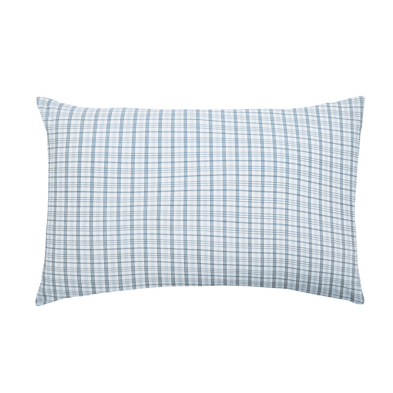Tranquil Check Duvet Cover Set, Blue Chequered, Single Duvet Cover + 1 Pillowcase