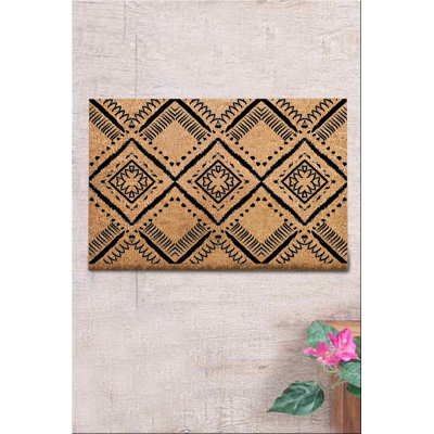 Durable Coco Doormat, 100% Coir, 15.7 x 23.6 inches | Thickness: 0.7-0.9 inches, PVC Non-Slip Underside | Easy to Clean, Machine Washable at 86°F | Ideal for Entryways, Eco-Friendly & Stylish Design