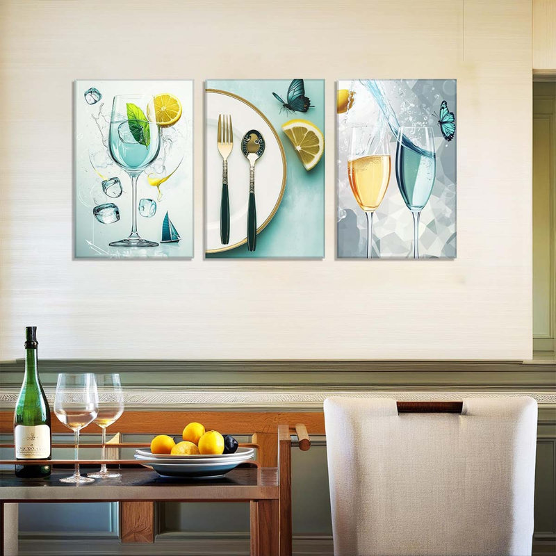 3 Piece Wrapped Canvas Print, 60 cm H x 40 cm W