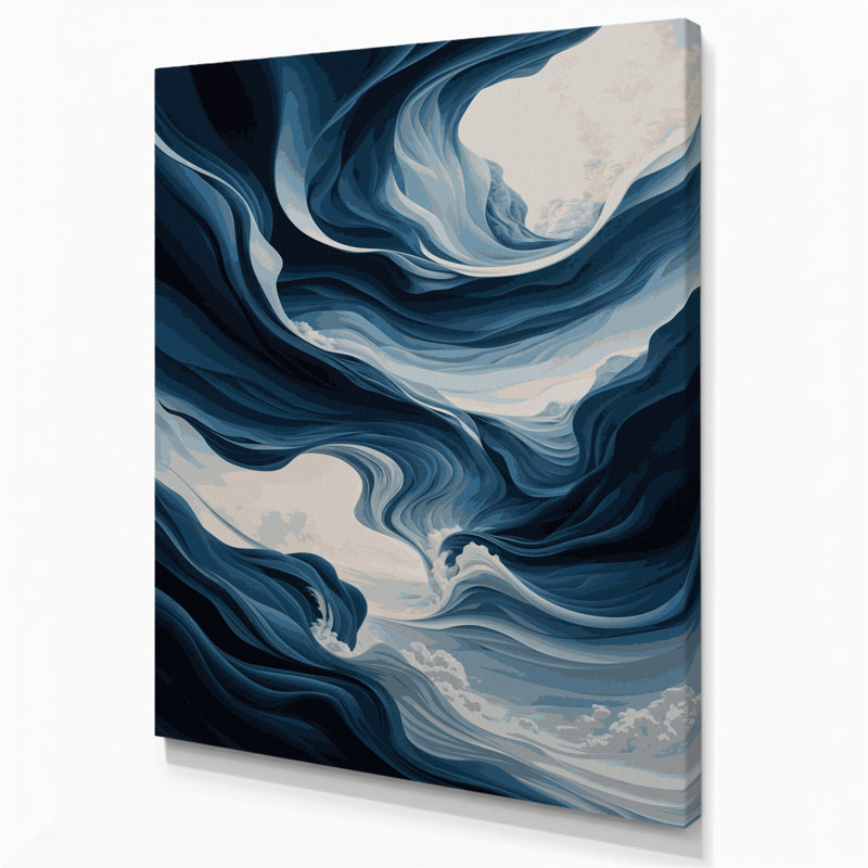 Paysage abstrait 25, art mural sur toile grise, H 20 po x l 16 po