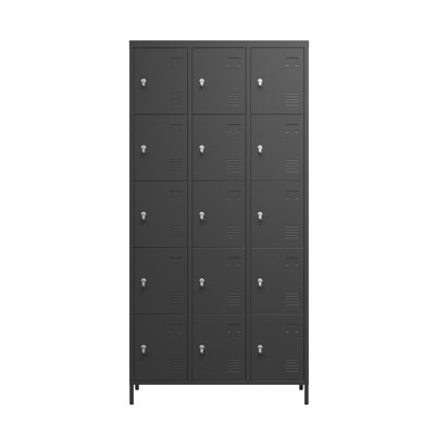 15 casiers en métal de 72 po de hauteur avec serrure pour les employés, armoire de rangement pour le garage de l'école à domicile