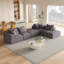 Ensemble de canapé modulaire rembourré en chenille Modern, canapé modulaire en forme de L avec 6 coussins pour un agencement flexible-1218172504