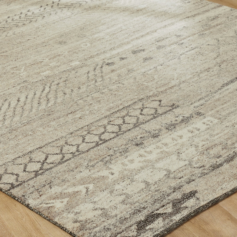 Nomad Haven Wool Hand Knotted Area Rug in Sandstone, 4' x 6'