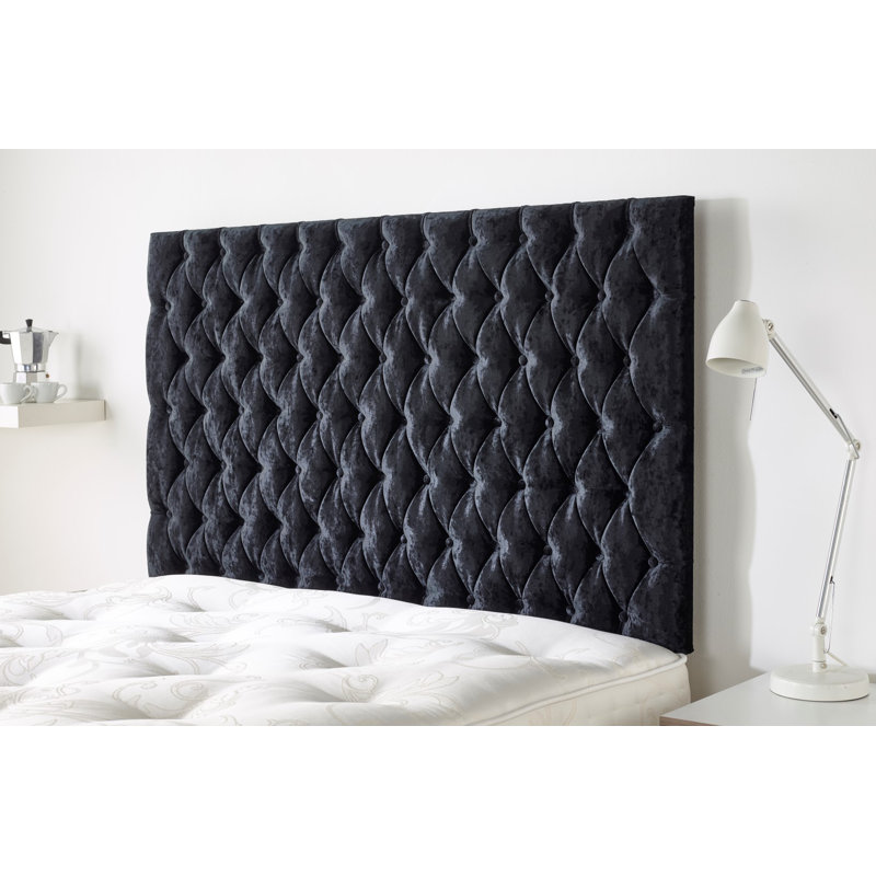 Maggie Upholstered Headboard, Double (4'6"), Black