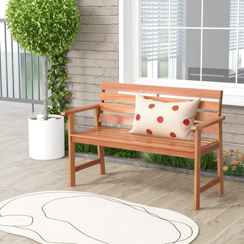 Banc d'extérieur en bois massif Carmino