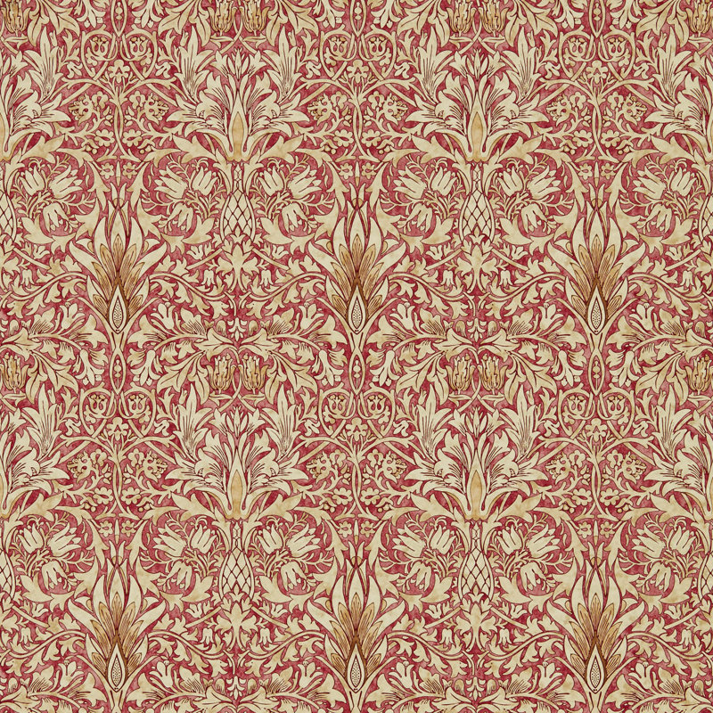 Acanthus 10.05m x 68.6cm Matte Wallpaper Roll, Dark Red
