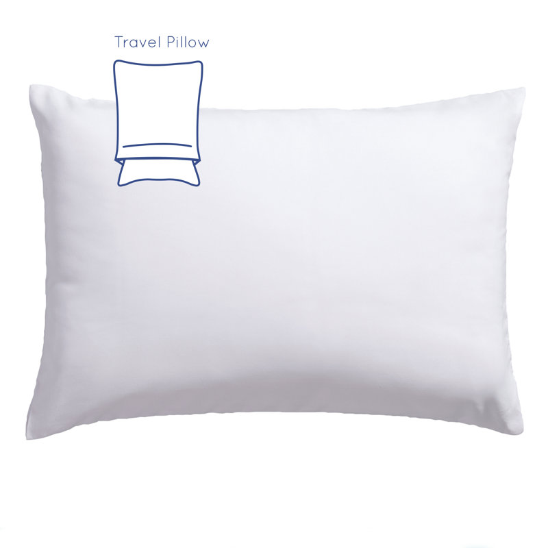 White Hypoallergenic Nylon Travel Pillow and Enhancer