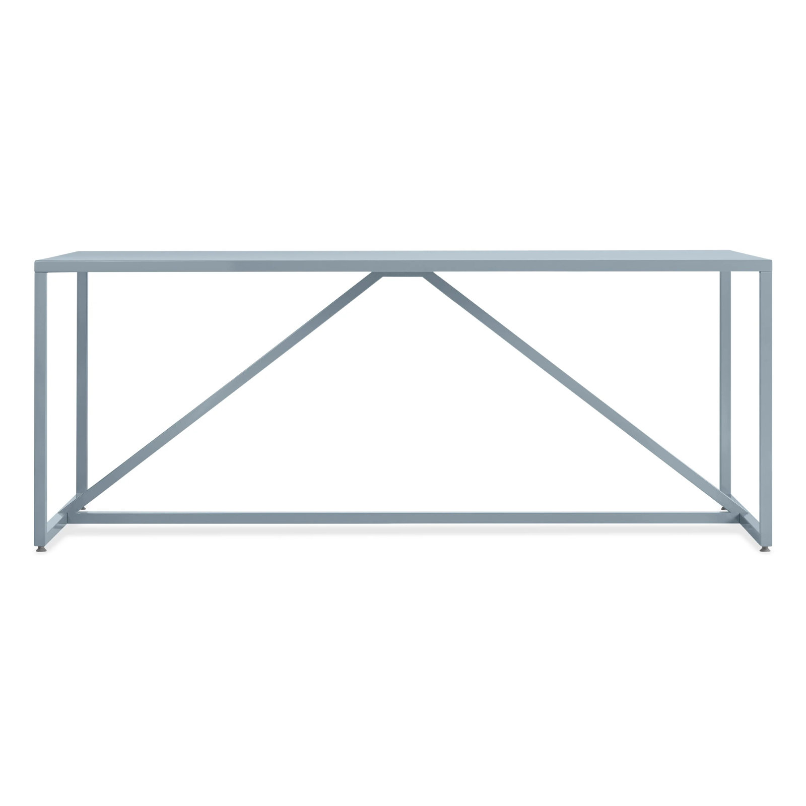 Strut Dining Table, 35" W x 75" L, Standard (29" Height), Gray Blue
