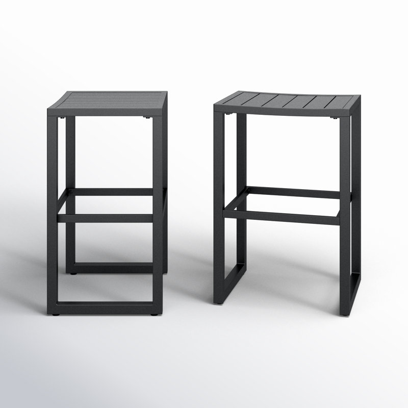 Tabouret de bar en aluminium 30 po Armando, Noir, noir, noir, noir