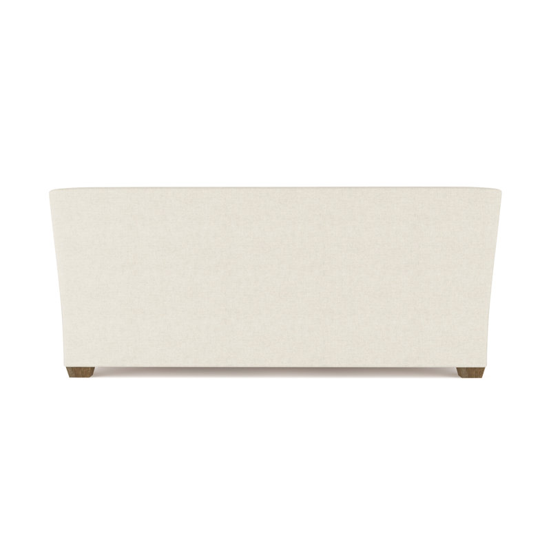 Rivington Flare Square Track-Arm Sofa, Ebony, 31" H x 84" W x 37" D, Box Weave Linen Alabaster