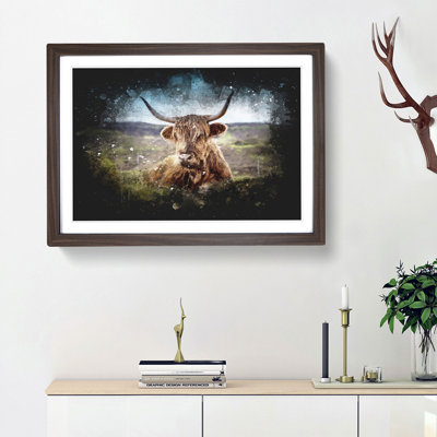 A Resting Highland Cow - Framed Print