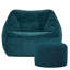 icon Natalia Large Beanbag and Round Footstool Corduroy Navy Blue-63657274