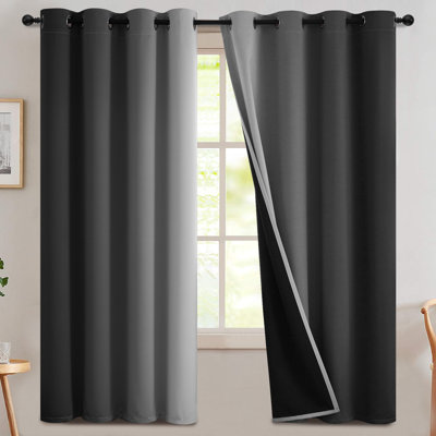 100% Blackout Ombre Curtains,Room Darkening Grommet Gradient Drapes for Bedroom