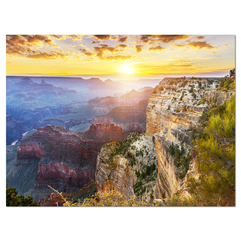 Grand Canyon Landscape - reproduction de photo sur toile tendue, H 20 po x l 20 po x P 1 po, Toile tendue