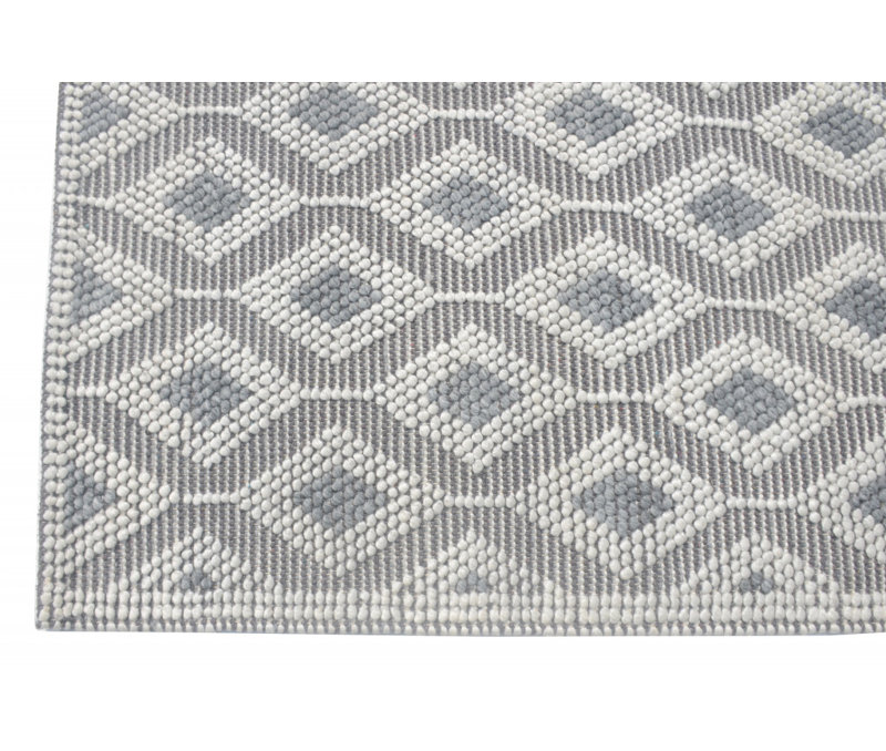Ivory Diamond Trellis Modern Area Rug, Rectangle 5' x 7'
