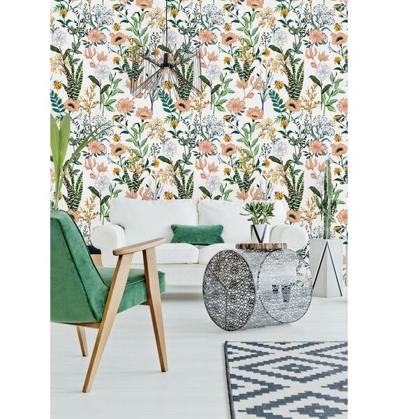 August Grove® Maplesville Peel & Stick Floral Wallpaper | Wayfair