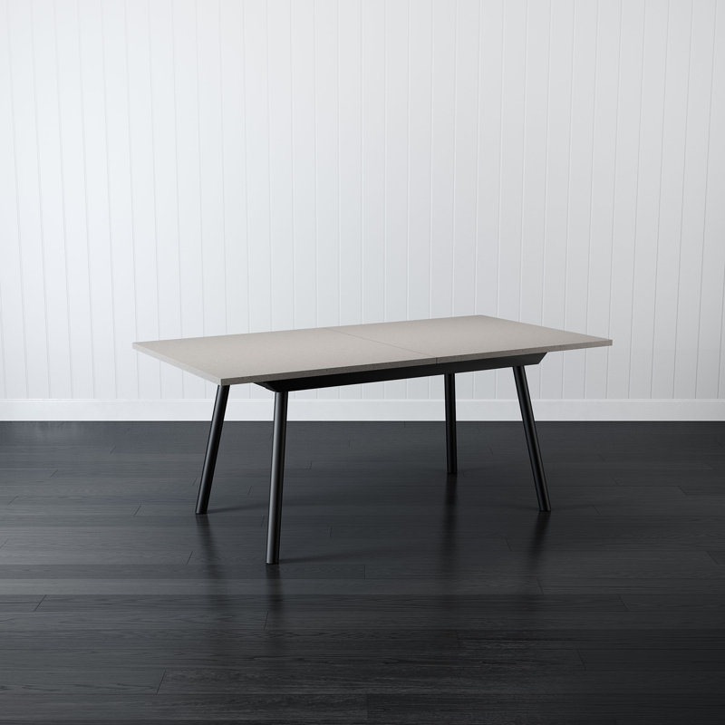 Natoya Extendable Dining Table with butterfly leaf, Gray/Black