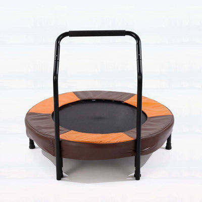 36 Inch Foldable Mini Trampoline for Kids, Easy Assembly with Foam Handle and Safe Thickened Cover, Ideal for Indoor and Outdoor Play