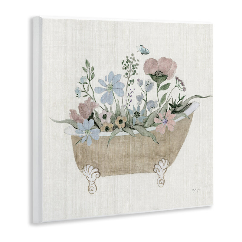 Plaque murale rustique «Botanicals in Tub», design par Janet Tava