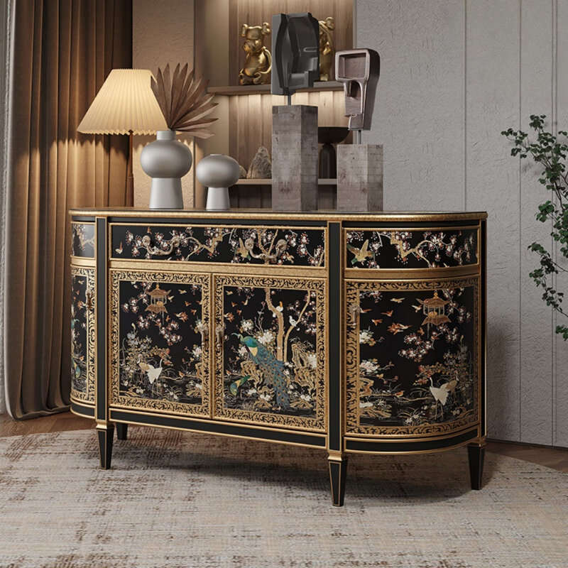 Armoire d'entrée rétro noire