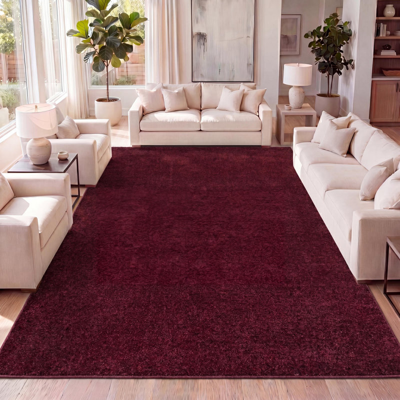 Tapis rouge foncé Arbelle, Rectangle 12 pi x 15 pi