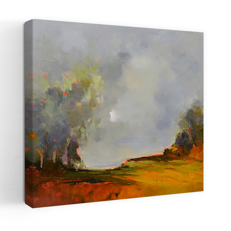 Art contemporain de paysage abstrait, H 18 po x l 18 po