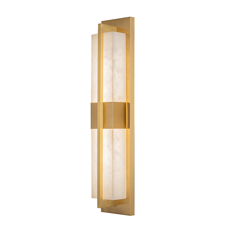 Briana - Integrated LED Wall Sconce - Marble Diffuser Shade, Brushed Brass