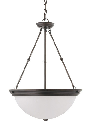 Luminaire suspendu en bronze acajou, 23" H x 15" W / Oui