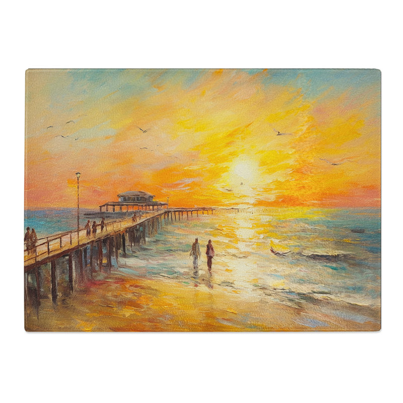Pier Impressionism  Glass Chopping Board