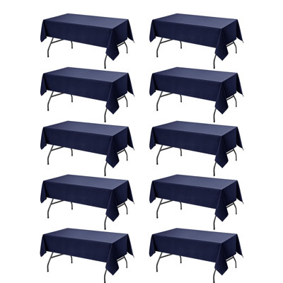 Black Tablecloths For Rectangle Tables, 6 Pack - 70 X 120 Inches - Reusable And Washable Table Clothes For 6-8 Ft Tables, Polyester Fabric Table Covers For Wedding, Party, Banquet