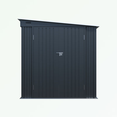Galvanized Steel Outdoor Storage Shed with Lockable Double Doors