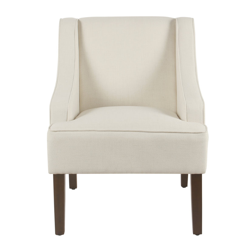 Fauteuil d'appoint incurvé Daryann, Polyester crème