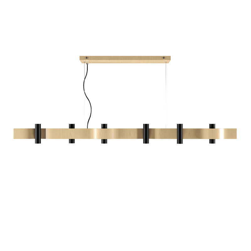Luminaire suspendu Flow Accord, Érable, H 5,31 po x l 59,06 po x P 4,33 po, 14