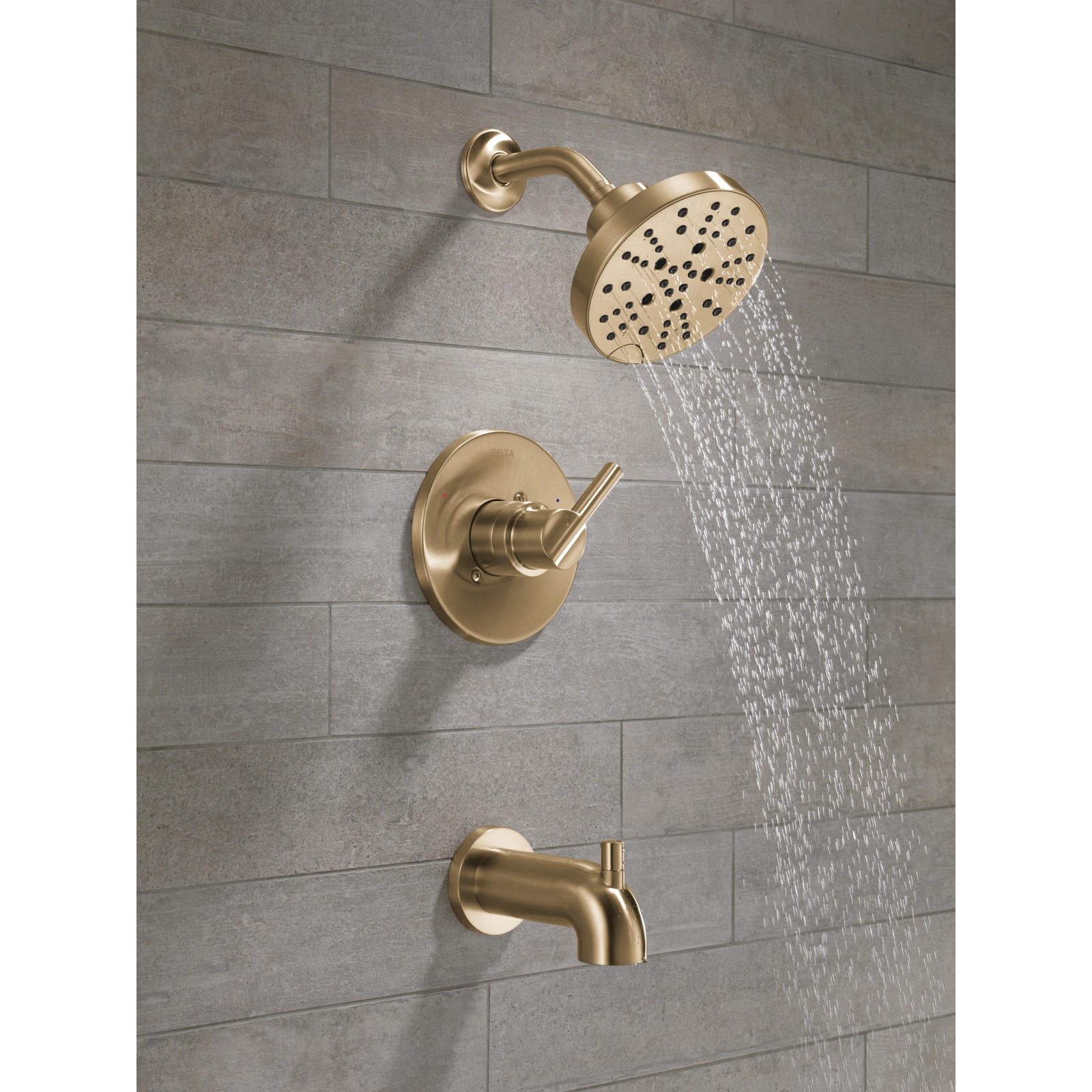 Nicoli Single-Function Tub and Shower Faucet Set, Champagne Bronze
