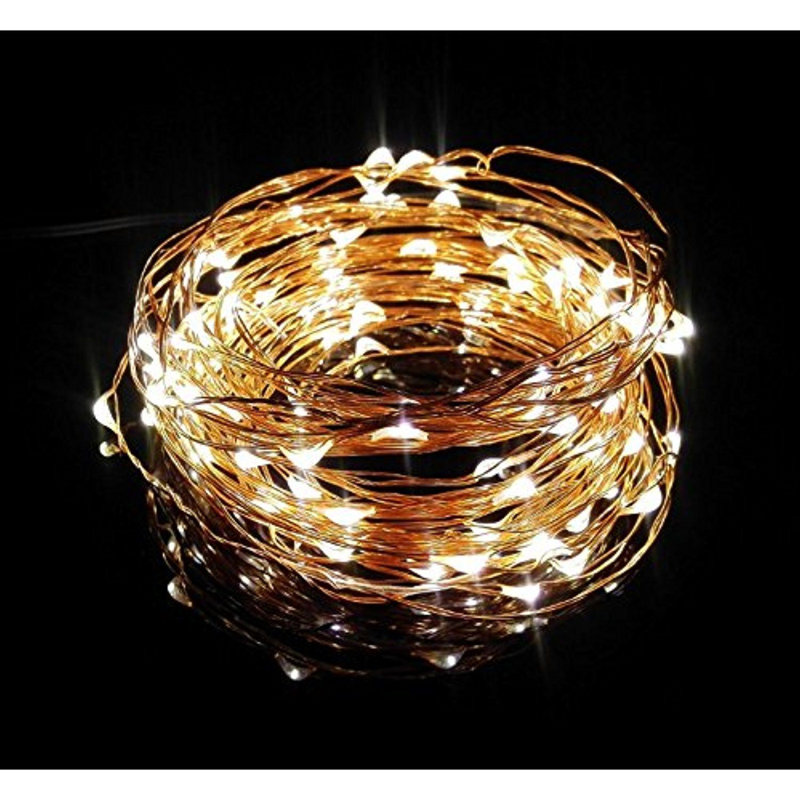 LED Indoor / Outdoor String Lights, 1cm H x 2cm L x 4cm D, Warm White