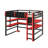 Wood Loft Bed With Desk, Side Storage Rack, Multi-Storage Shelves And RGB Light-35940362-35940367