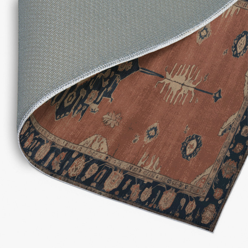 Tapis intérieur et extérieur brun Overdyed, Rectangulaire 8 pi x 10 pi