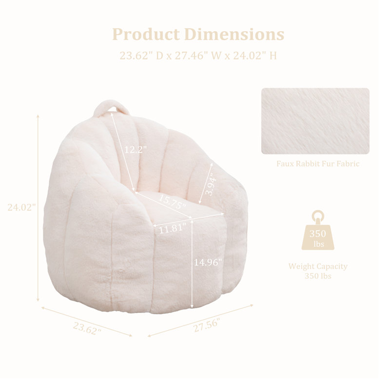 Fabric Bean Bag Chair, Beige