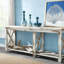 Vases en grès et céramique décorative côtière pour bureau à domicile, ensemble de salon de 3 à 14 po, 12 po, 10 po, bleu