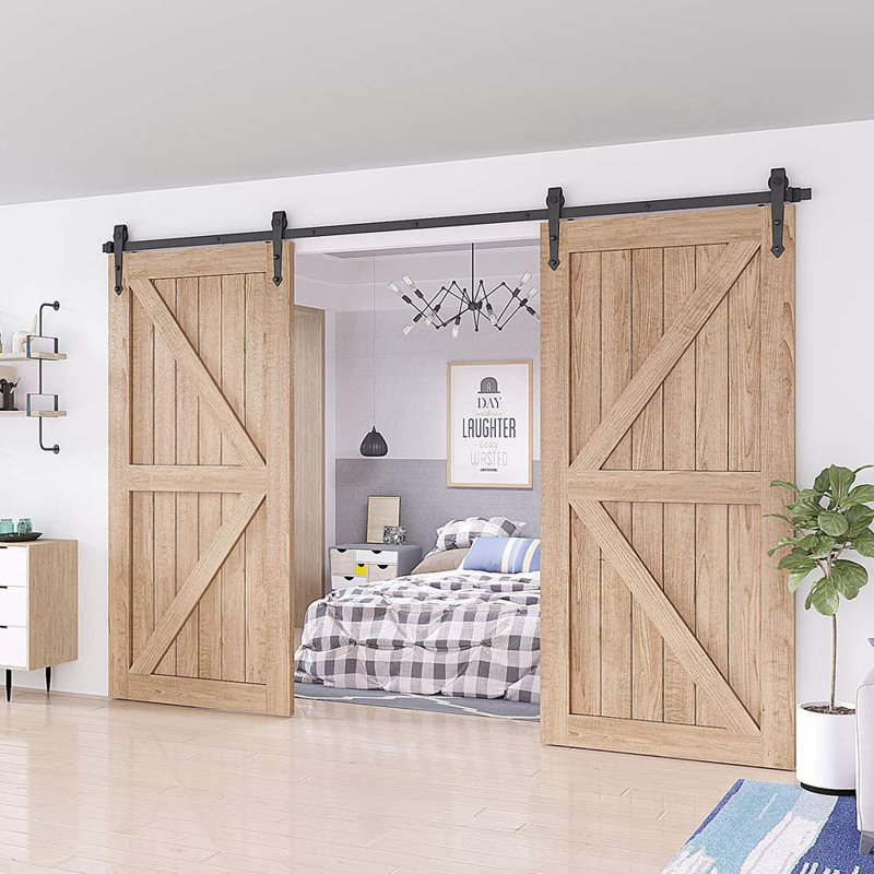 Sliding Standard Double Barn Door Hardware Kit, 144 in.