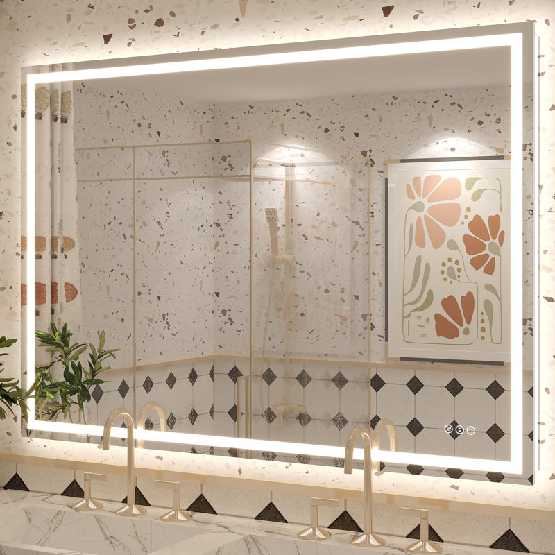 Miroir de salle de bain mural Molly, 51 po x 36 po, Transparent