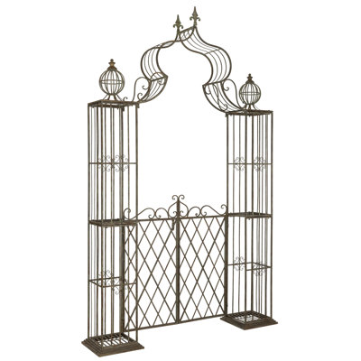 Halchita 67.8'' W x 15'' D Iron Arbor with Gate