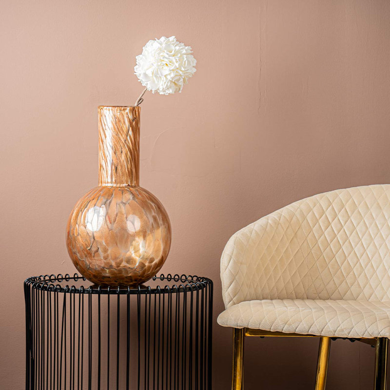Luxury Handmade Vase for the Living Room, Modern Glass Vase Decor, Gold