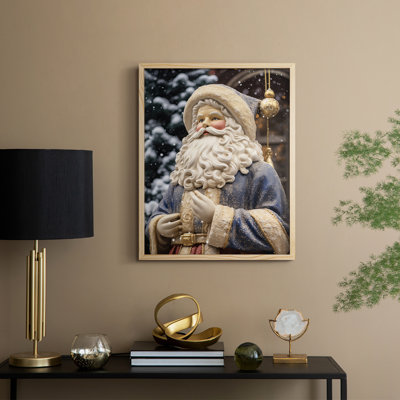 «Christmas Holiday Art DII», reproduction encadrée - bois massif
